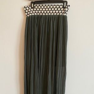 Dear Creatures Green Chiffon Maxi Skirt